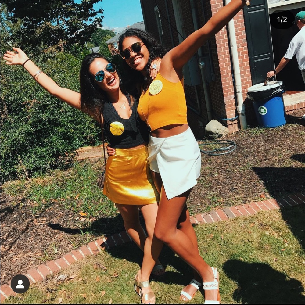 XS shimmery gold skirt